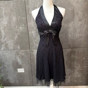 Y2K City Triangles Babydoll Dress Whimsigoth Fairy Dark Romance Black Floral S